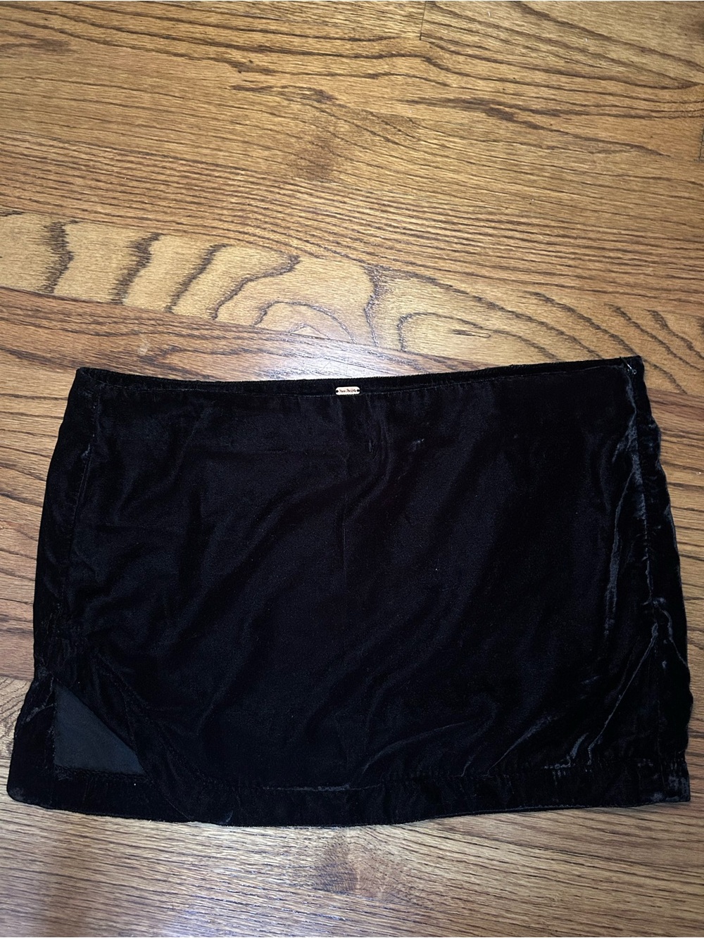 FREE PEOPLE Black Velvet Mini Skirt
